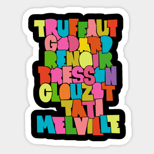 French Cult Movie Directors Typo Design Sticker